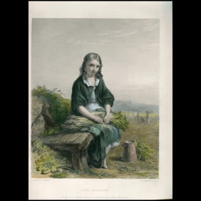 Antique Engraving – The Gleaner – Paul Falconer Poole & J. C. Armytage