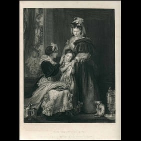 Antique Engraving – The First Ear‑Ring – David Wilkie & W. Greatbach