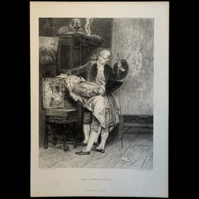 Antique Engraving "The Connoisseur" – After G. Du Maurier (1834–1896), Engraved by L.