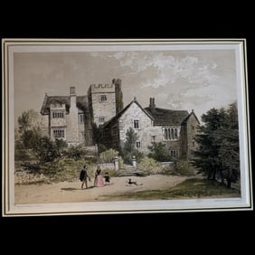 Throwley Hall. Staffordshire. Lithography after H.L. Prout