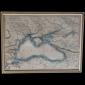 Map of the Black Sea and sorrounding countries - 1844 engraving