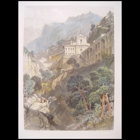 Convent of la Santa Trinita, Italy - 1833 engraving.