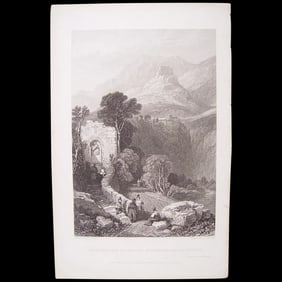 Convent of il Santo Cosimato, near Tivoli. After J.D. Harding. J.C.Varral (1832)