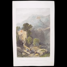 Convent of il Santo Cosimato, near Tivoli. After J.D. Harding. J.C.Varral (1832)