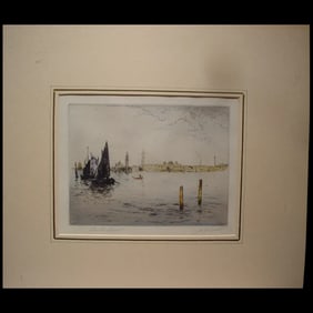 Venice, The Lagoon. Walter Henry Sweet (1889-1949). Signed Etching by John Shapland