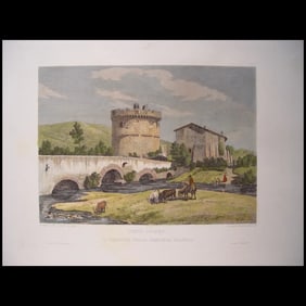 Ponte Lucano, and Sepulcher of the Plauzia family, Rome (Italy). Domenico Amici, 1847