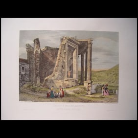 Temple of Ercole Sassano, known as the Sibillai, Rome (Italy). Domenico Amici, 1847