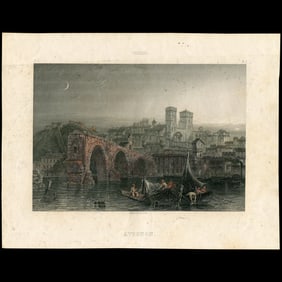 Avignon (France). Antique engraving, c. 1853