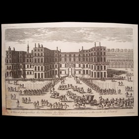 View of the Chateau Neuf of Saint-Germain-en-Laye. Pierre Aveline the Elder. Paris, 1656-1722.
