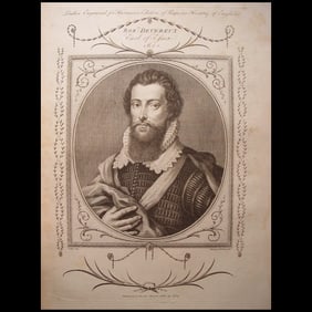 Robert Devereux, 2nd Earl of Essex. Antique engraving, 18th century.