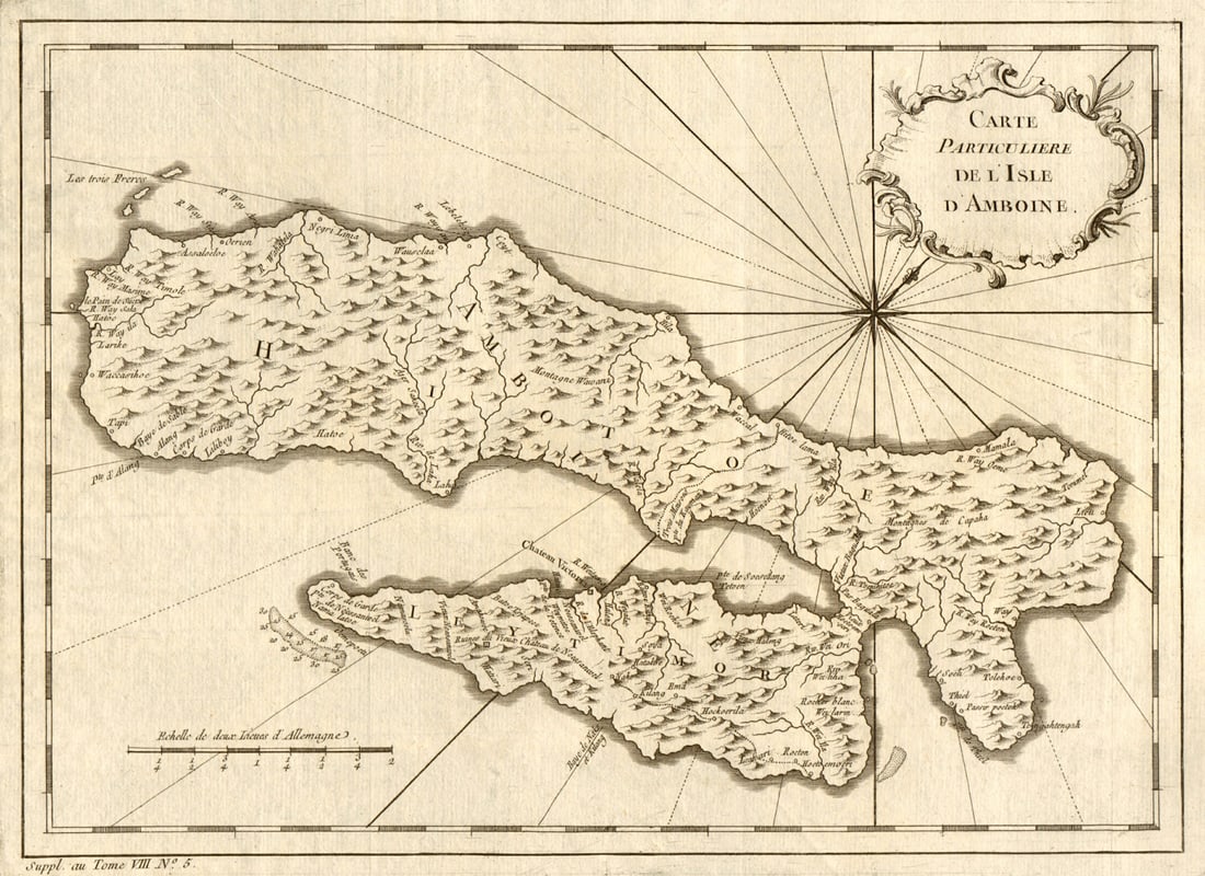 Carte particulière de I’lsle d’Amboine'. Ambon, Maluku islands. BELLIN 1761 map (1 of 1)