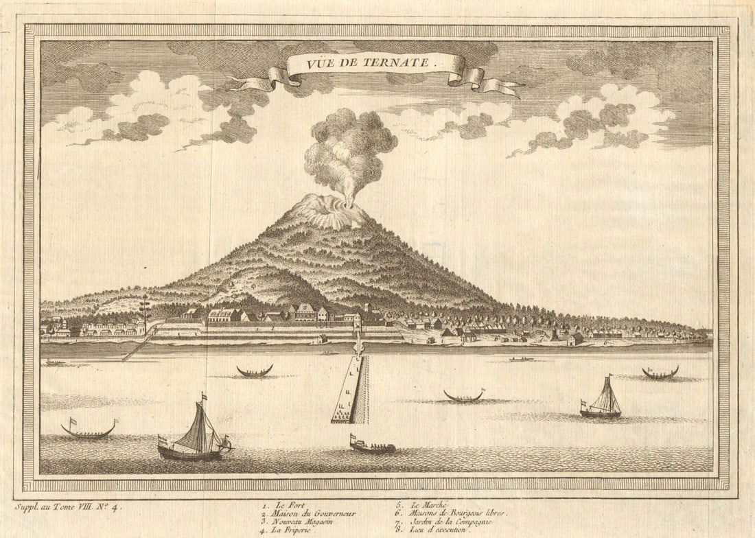 View of Ternate town & Gamalama volcano, Molucca Maluku islands. Indonesia 1761 (1 of 1)