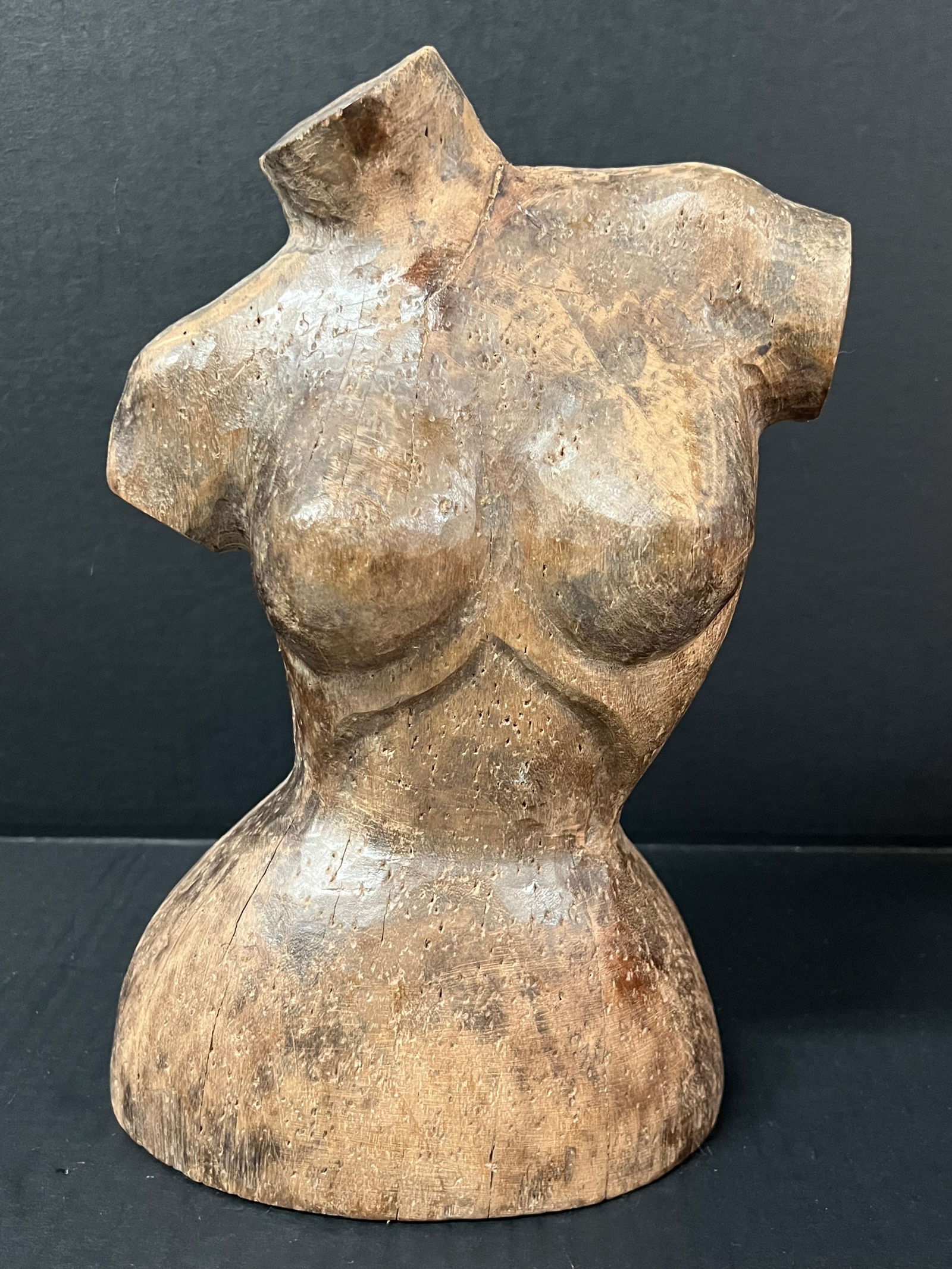 Carved Wood Female Torso Sculpture (1 of 7)