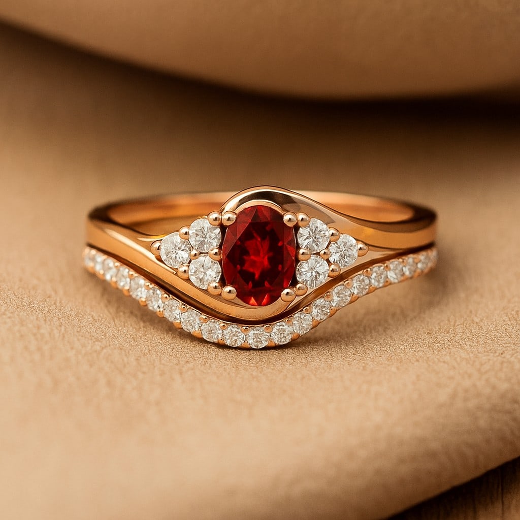 The Imperial Flame – Ruby & Diamond Vintage-Style Ring in 14K Rose Gold: Title: The Imperial Flame – Ruby & Diamond Vintage-Style Ring in 14K Rose Gold Description: The Imperial Flame – Ruby & Diamond Vintage-Style Ring in 14K Rose Gold Jewelry Type : Ring Gems