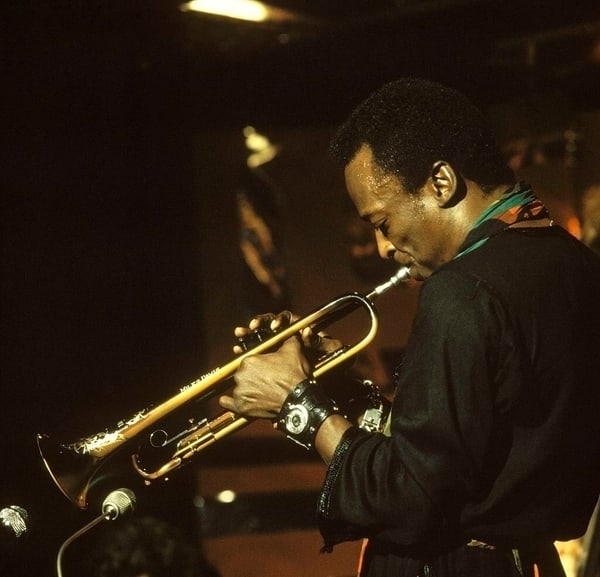 Miles Davis Live At Ronnie Scott's ' By David Redfern C Type: Description ' Miles Davis Live At Ronnie Scott's ' by David Redfern American trumpeter and composer Miles Davis (1926 - 1991) performs on stage for the BBC 'Jazz Scene' television show filmed at Ronni