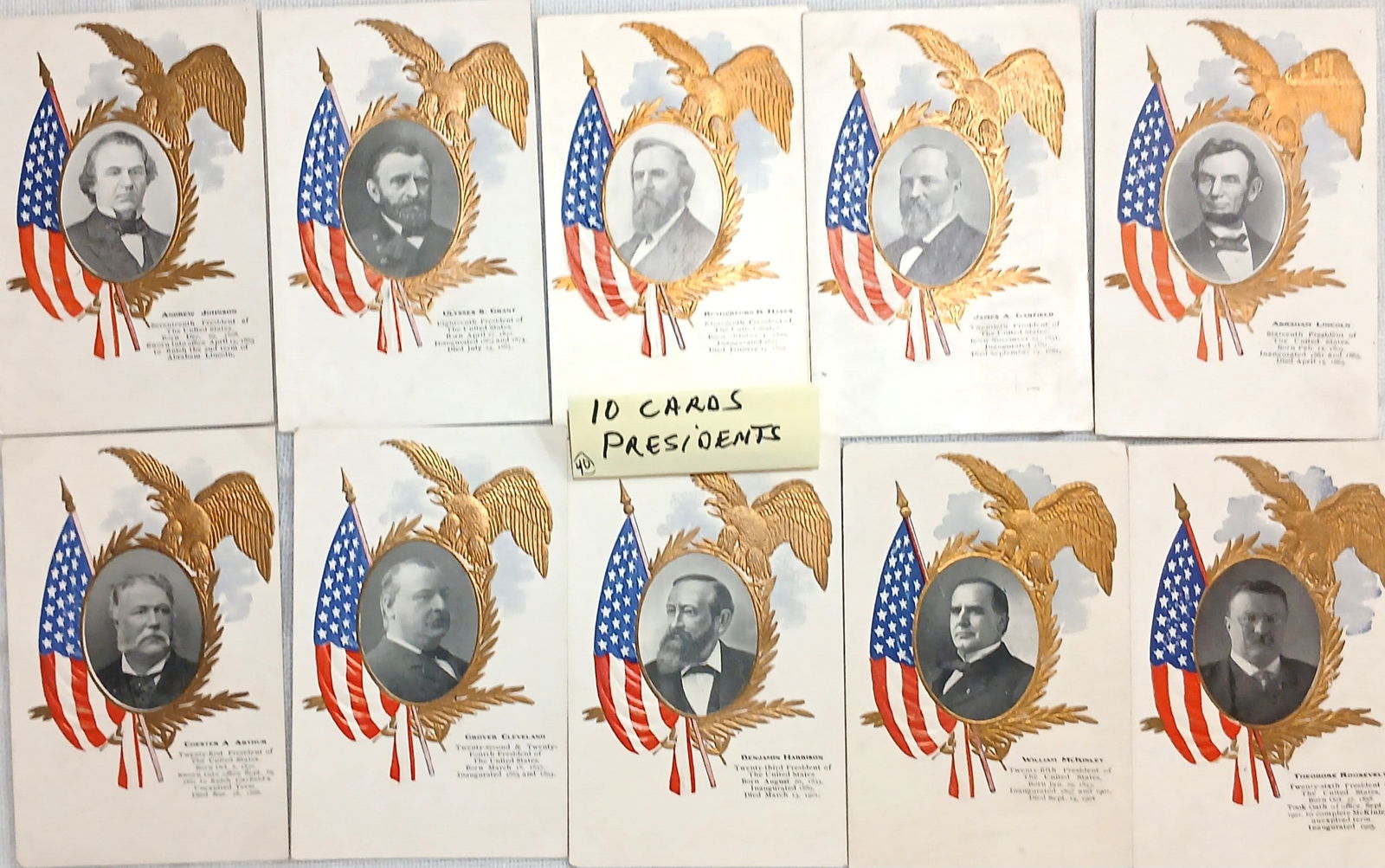 (10 PCS) Presidents of USA Postcards (1 of 2)