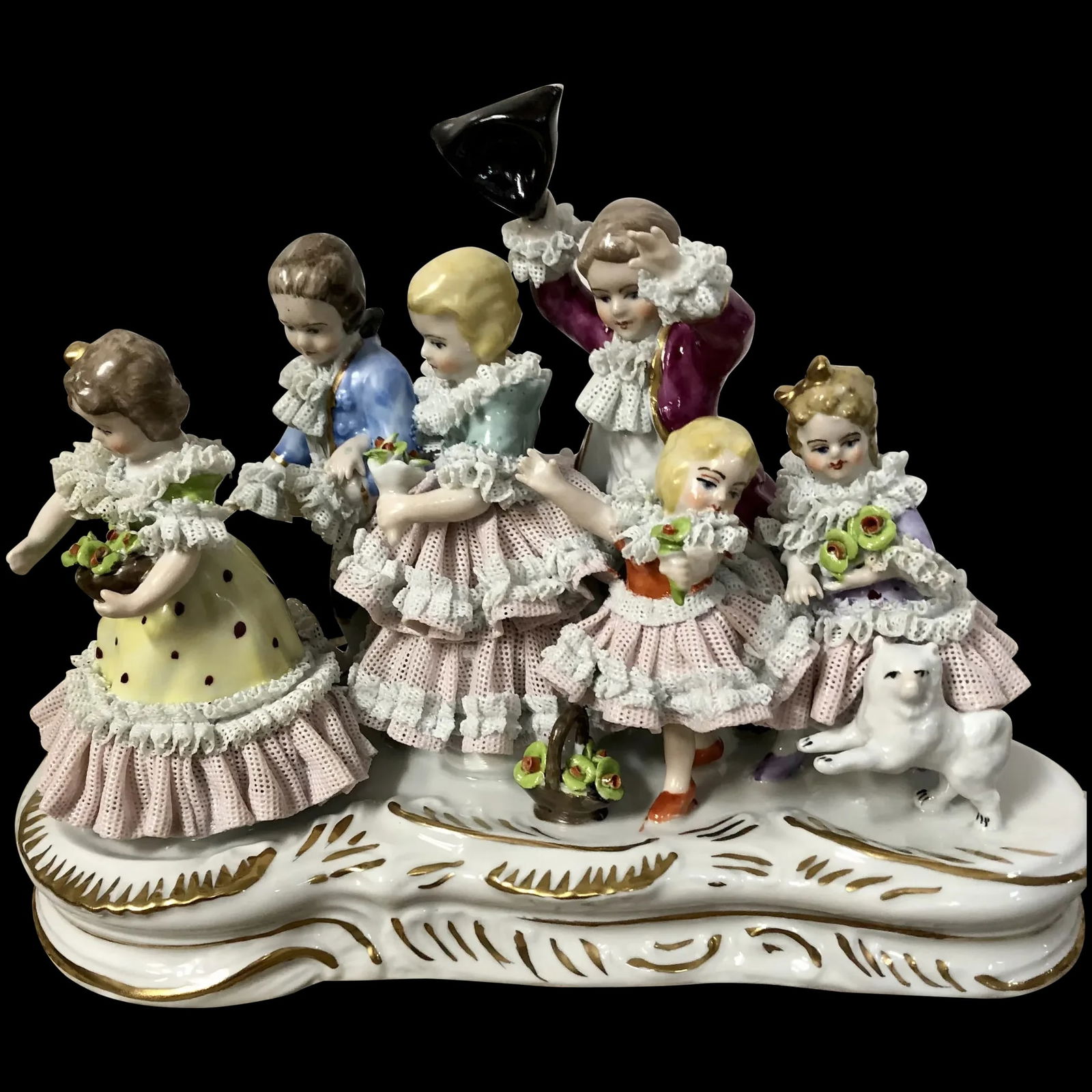 Dresden lace figurine if children - Germany (1 of 8)