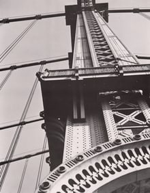 BERENICE ABBOTT - Manhattan Bridge, Looking up: Artist: BERENICE ABBOTTPrint Title: Manhattan Bridge, Looking upMedium: Photo-lithographPrinted in: Japan, 1980’sImage Size: approx. 10 x 8.5”Berenice Abbott (1898 – 1991),was an American ph