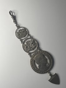 Vintage Sterling Silver Watch Fob made of Latvian Republic coins