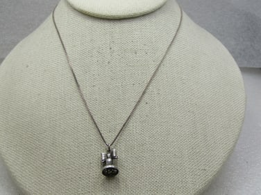 Vintage Sterling Bell Necklace, 16", 1960's-1970's