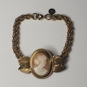 Vintage 12k Gold Filled Cameo C.C. Bracelet