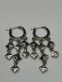 Estate Sterling Silver Chandelier Earrings