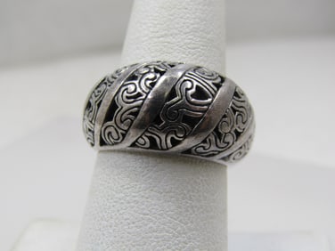 Vintage Sterling Silver, Cut-Out Scrolled, Sz. 7.25