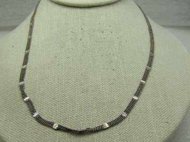 Vintage Sterling Double Strand Necklace, 18", 1960's-1970's