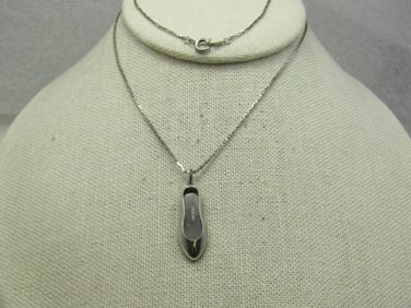 Vintage Slipper/Shoe Marked Sterling Necklace, 20"