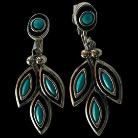 ST. LABRE Native American Style Silver Tone Earrings