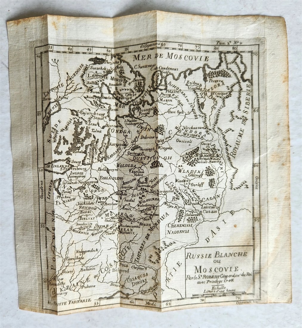 1748 SMALL MAP of MOSCOVIE RUSSIA Antique: Size about 7 by 7 inches Reserve: $49.00 Shipping: Domestic: Flat-rate of $25.00 to anywhere within the contiguous U.S. International: Foreign shipping rates are determined by destination. Internation