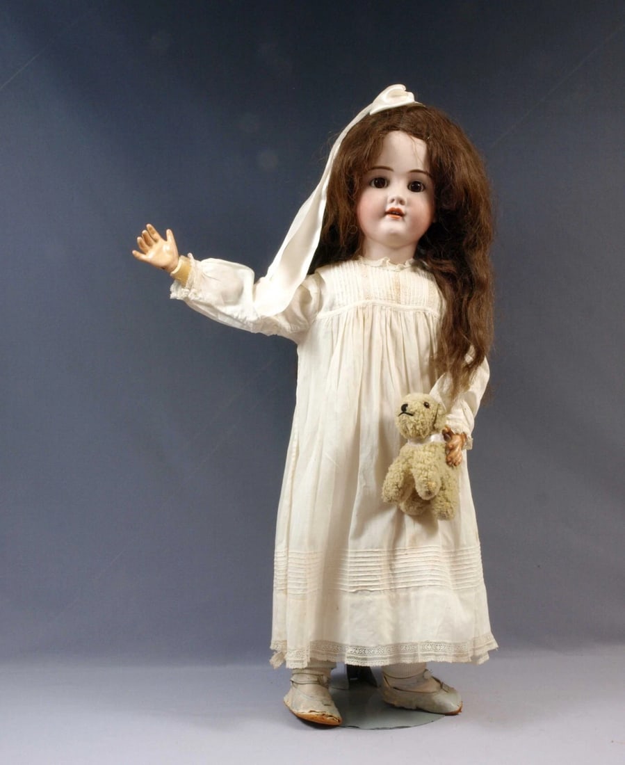 Antique Kestner Kley Hahn WALKURE doll Germany Bisque 31" Antique Huge: This is a large, charming 31" Antique Bisque head/Composition body doll, made in Germany. It is very hard to find a doll made by this Kley Hahn in WALKURE mold. It is possible that the mold was made b