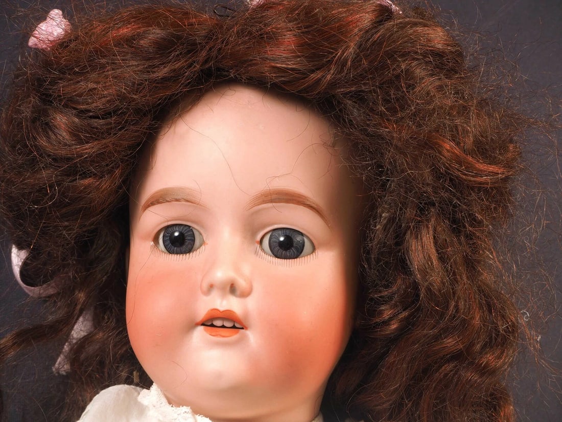 C.M. BERGMANN Doll Germany Bisque Composition 26" Antique A. 10 M.: This is a charming 26" Antique Bisque head/Composition body doll, made in Germany. This is not the usual antique German doll you can find on internet. It is very hard to find a doll made by this Germa
