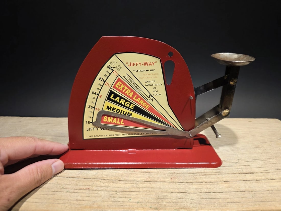 9" Red Metal Country Egg Scale (1 of 8)