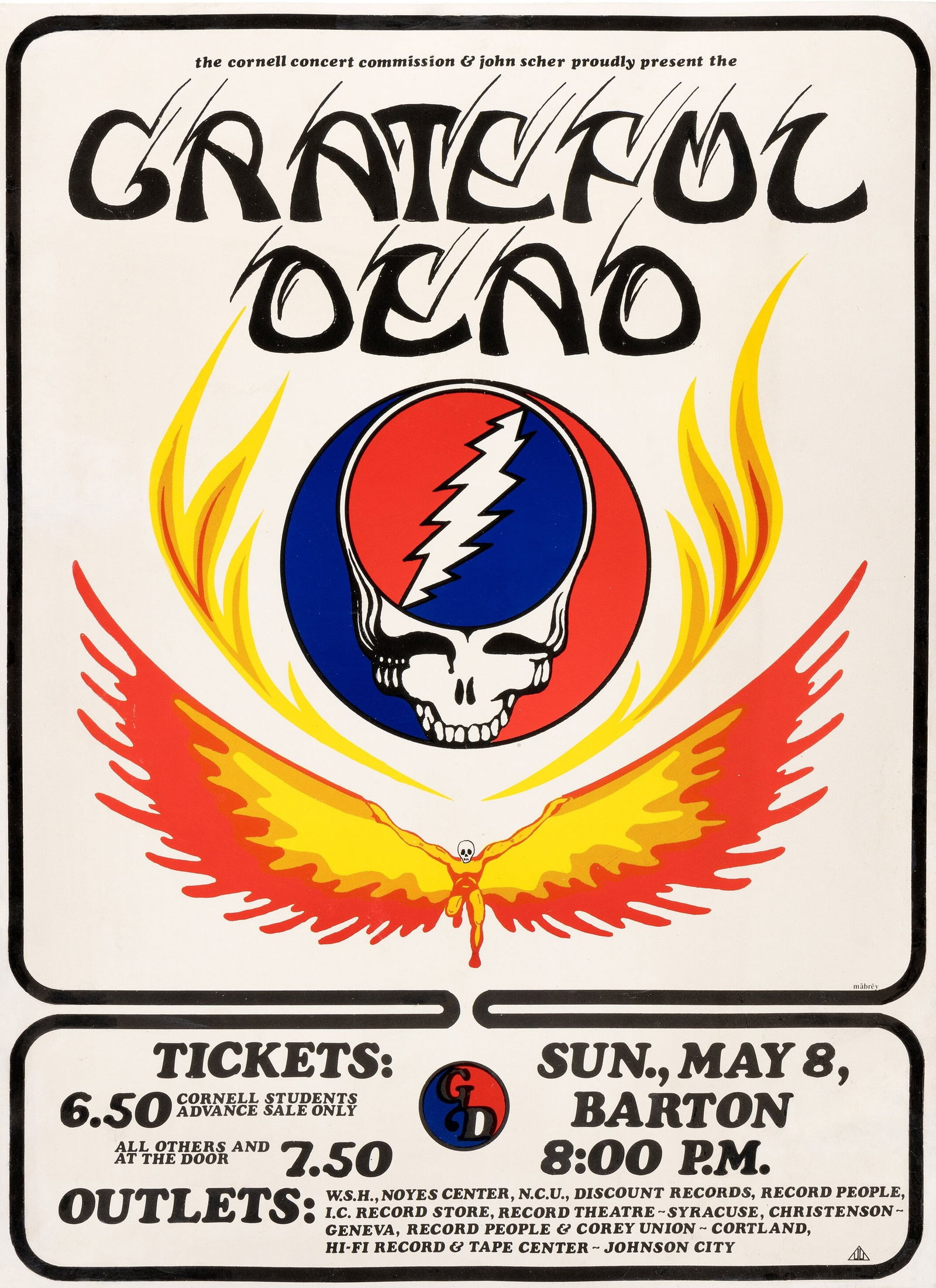 Grateful Dead Cornell University Concert Poster (1 of 1)