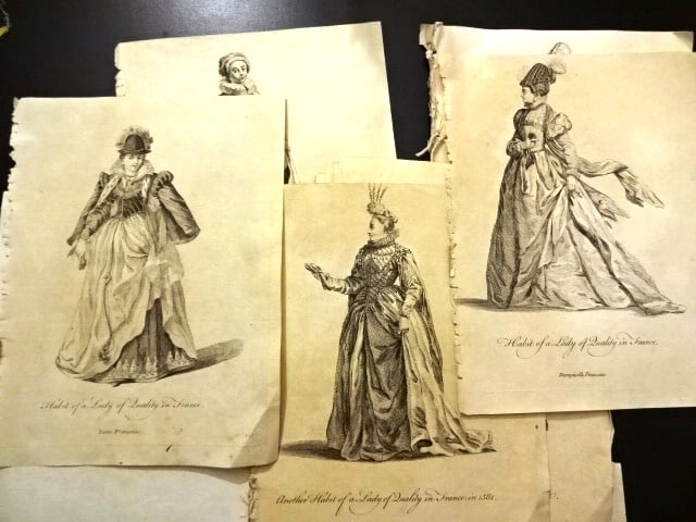 1757 Jefferys Costume Engravings: A group of ten costume plates from "A Collection of the Dresses of Different Nations…", printed at London by Thomas Jefferys at London, 1757. Uncolored, Very Good lot, each measures 8 x 10". Acc