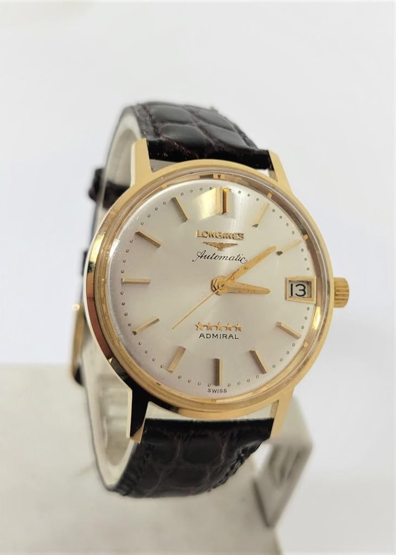 Vintage 18k GP LONGINES ADMIRAL Automatic Watch c.1966 Cal 345 EXLNT* SERVICED: Vintage 18k GP LONGINES ADMIRAL Automatic Watch 1970s Cal 345 EXLNT* SERVICED? This Men's Longines watch is Swiss made. Great present for yourself or someone you love! Great present for vintage collec