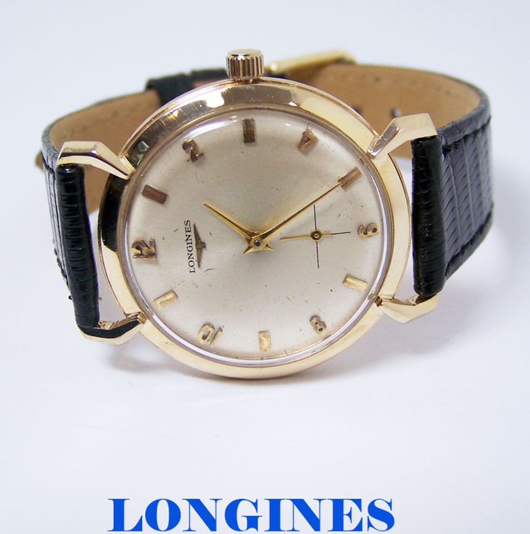 Vintage 14k LONGINES Mens Winding Watch Cal 370 1960s* EXLNT* SERVICED: Vintage 14k White LONGINES Mens Winding Watch Cal 370 1960s * EXLNT Condition* SERVICED This Men’s LONGINES watch is Swiss made Great present for vintage collectors or enthusiasts! * Solid 14k yello