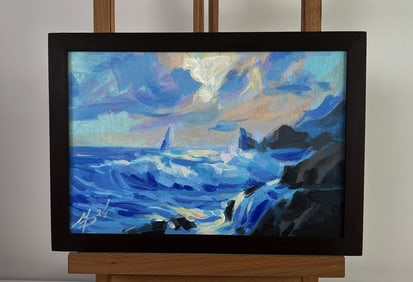 Acrylic painting Great water element Mykhailo Patskan