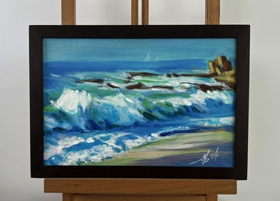 Acrylic painting Sea waves on the shore Mykhailo Patskan