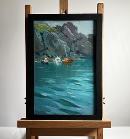 Oil painting The sea washes the mountains Yuriy Suprunchuk