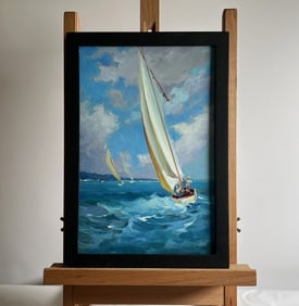 Oil painting Sailing holidays at sea Yuriy Suprunchuk