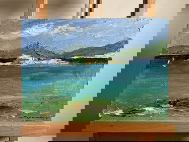 Oil painting Sea and mountains Boris Serdyuk