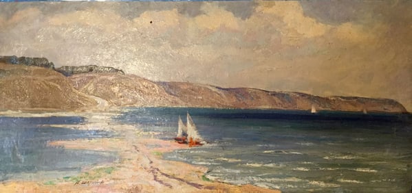 Oil painting Ship at the sea Shary Anatoly Ivanovich