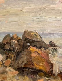 Oil painting Rocky coast Tsyganova