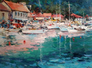 Oil painting Yacht Club Alexander Nikolaevich Cherednichenko
