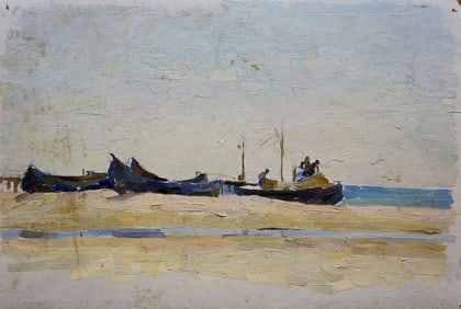Oil painting On the shore Sulimenko Petr Stepanovich