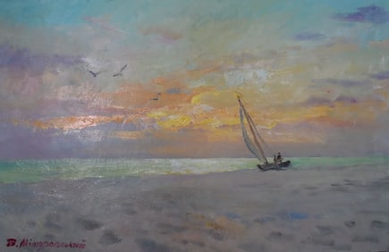 Oil painting Evening by the sea Mishurovsky V. V.