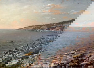 Oil painting Shore landscape