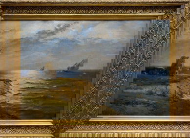 Oil painting Ships at sea